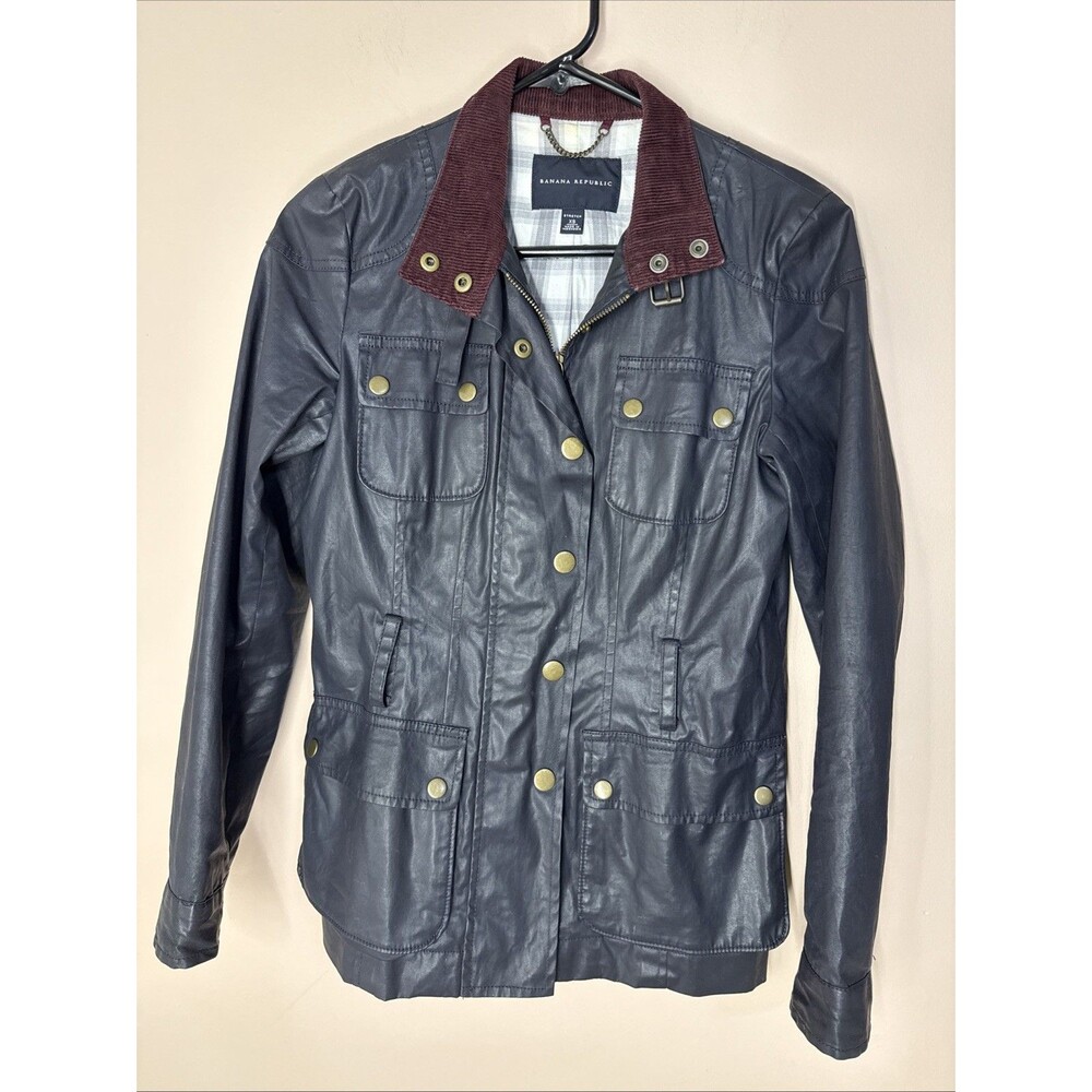 Banana Republic Jacket Bella Swan Wax Cotton Field Jacket Navy Size XS